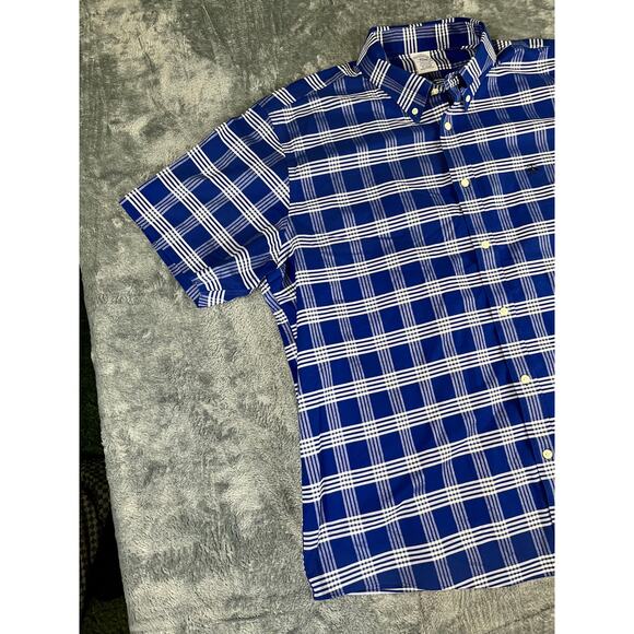 Brooks Brothers 346 Plaid Button Down Shirt Blue White XXL Regular Excellent - Picture 3 of 10